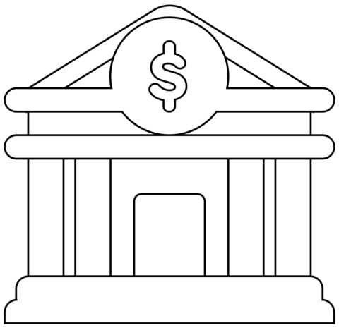 Bank Emoji Coloring Page